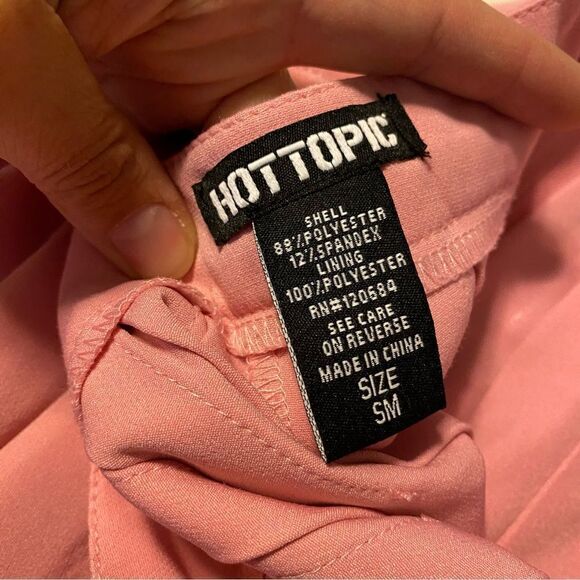 Hot Topic pink Pleated Mini hot goth academia whimsical skater skirt SM - Picture 4 of 8